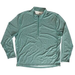 1764 Quarter Zip Performance Golf Pullover‎ XL Green Microprint Athletic Apparel